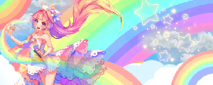 Rainbow Unicorn Anime Girl 