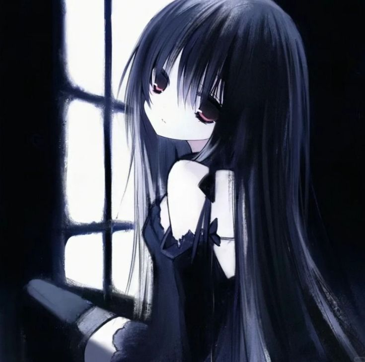 anime girl dark/blue aesthetic