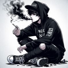 Anime Guy Smoking