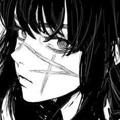 Cute Anime Black And White Profile Image